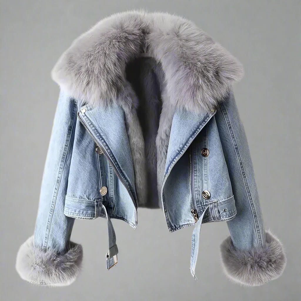 Monroe Fur Collar denim jas