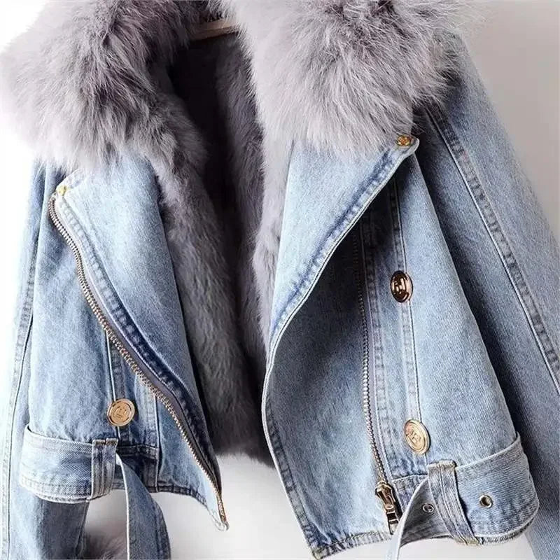 Monroe Fur Collar denim jas