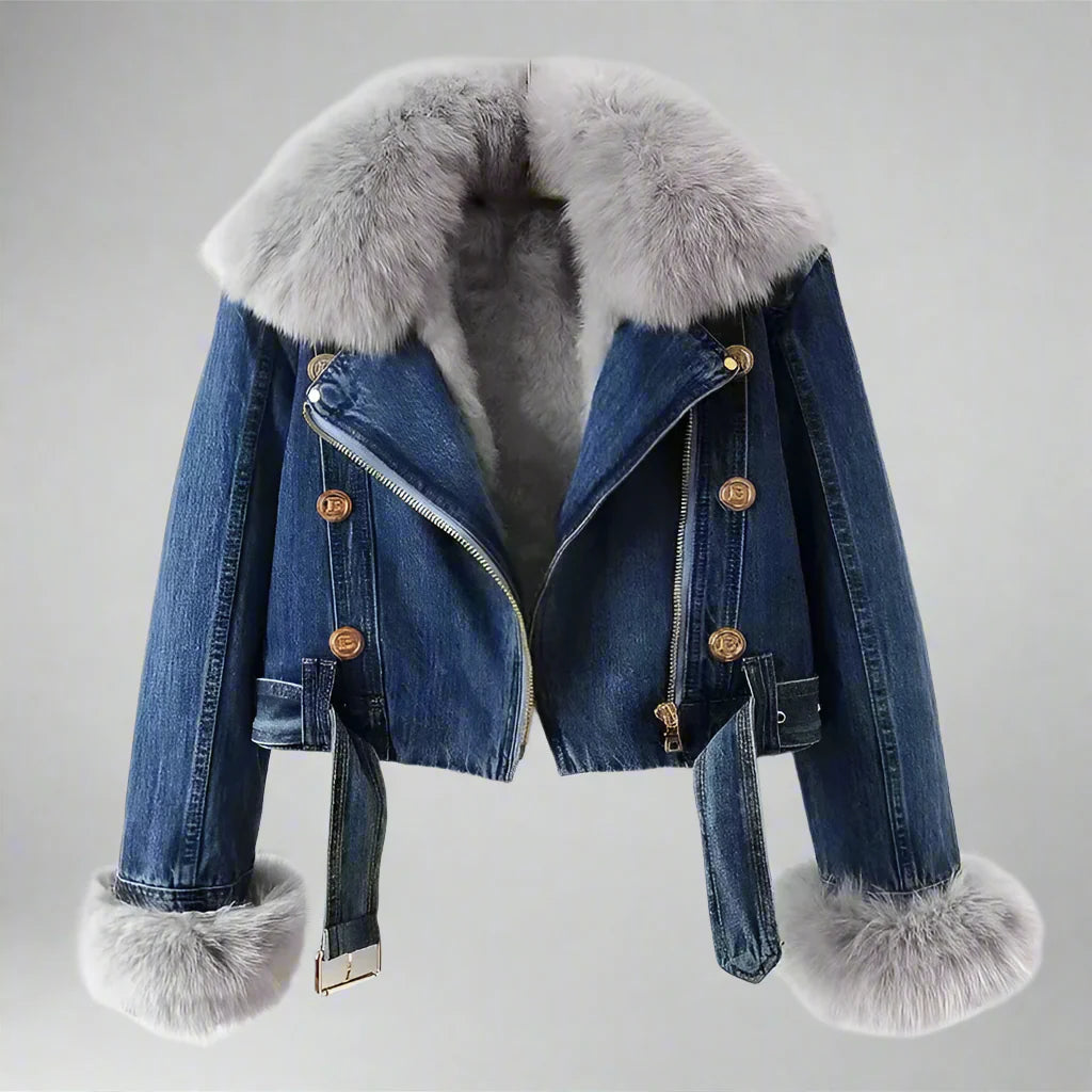 Monroe Fur Collar denim jas