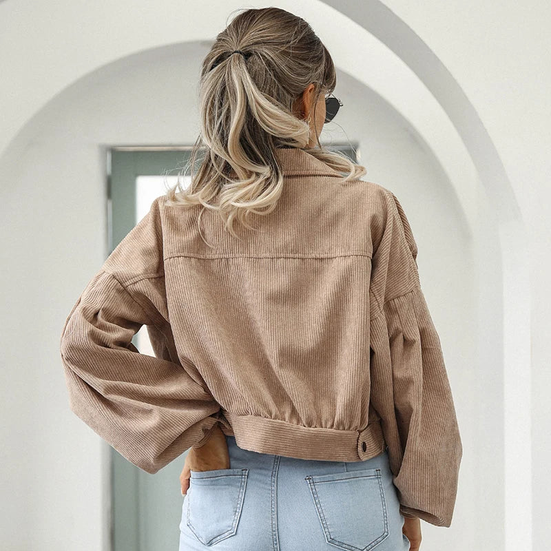 Ashbourne bijgesneden corduroy jas