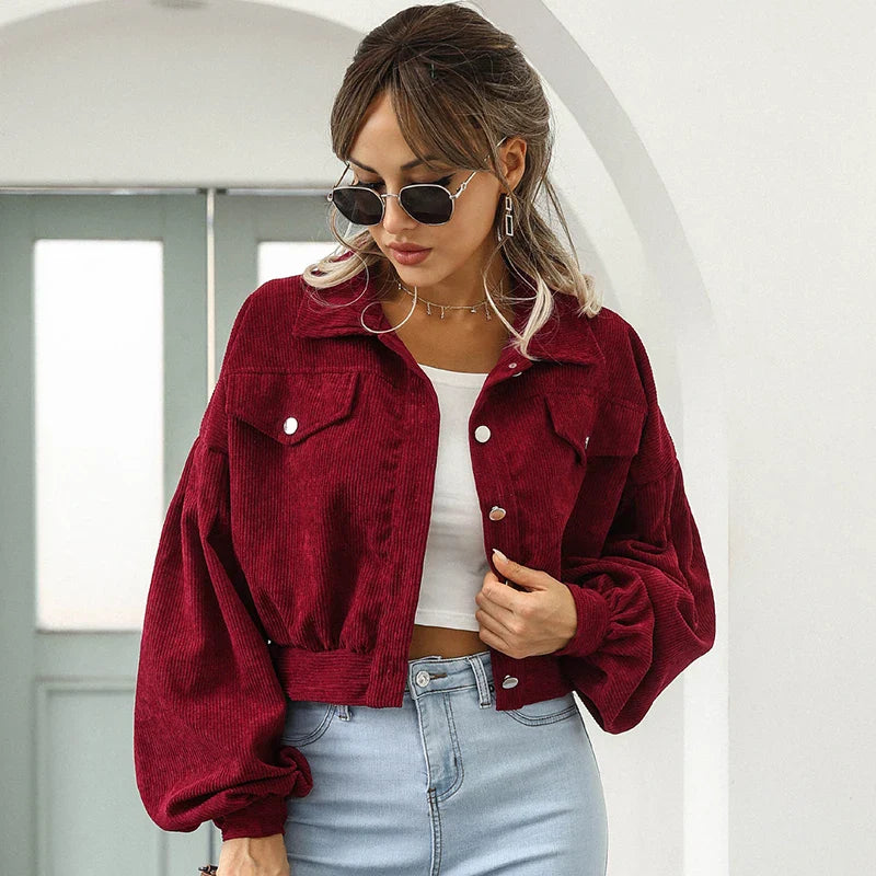 Ashbourne bijgesneden corduroy jas