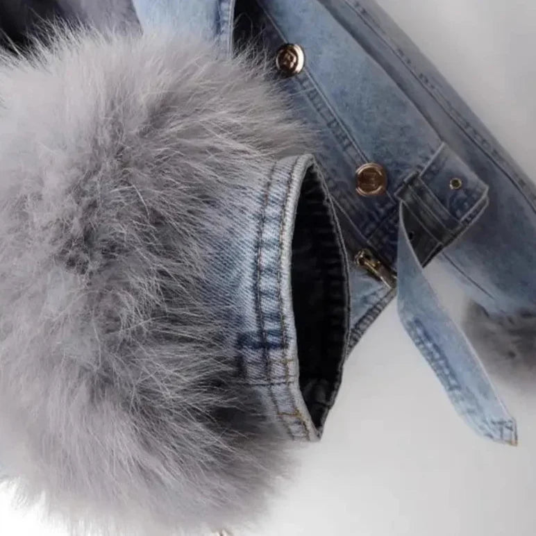 Monroe Fur Collar denim jas