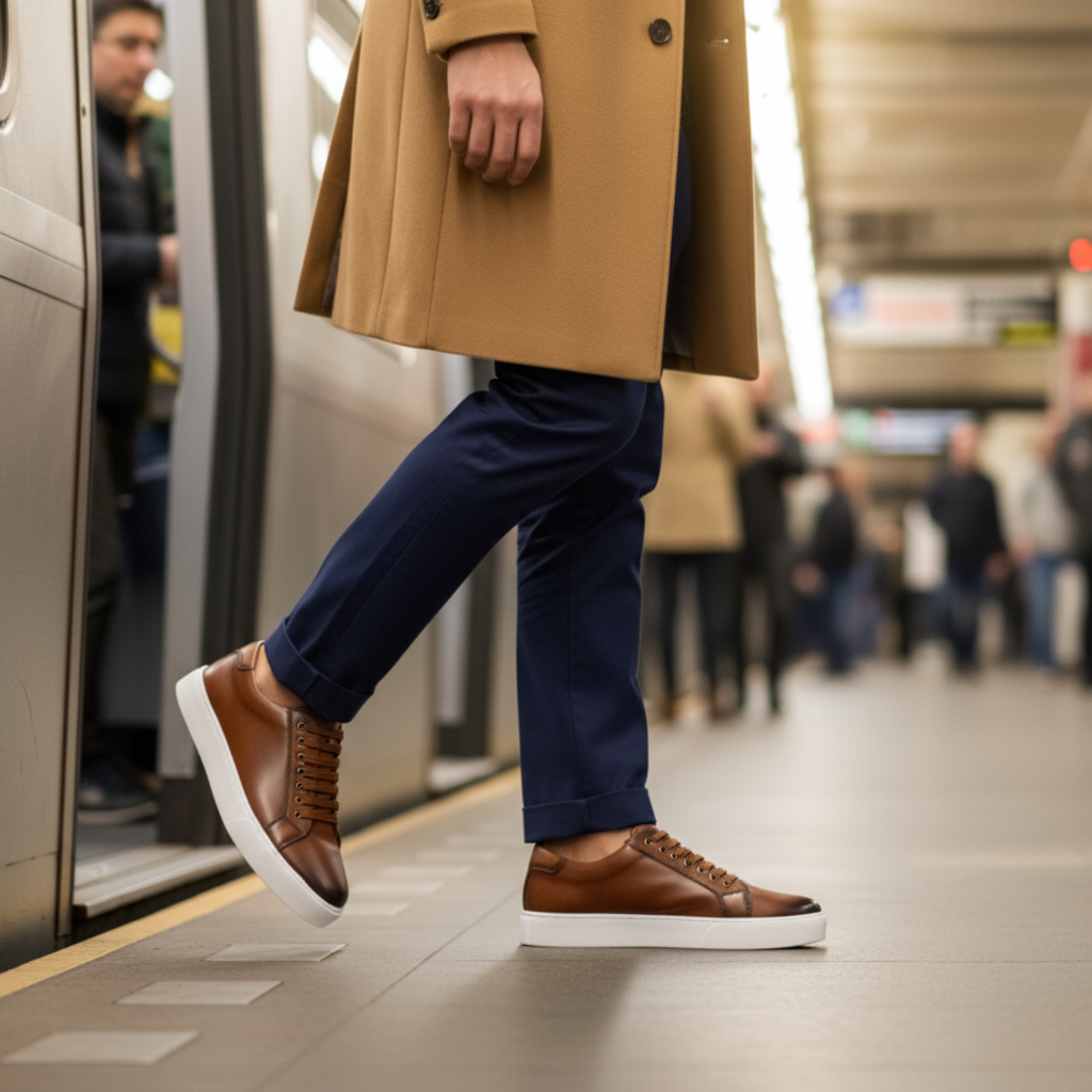 Westbridge lederen low-tops
