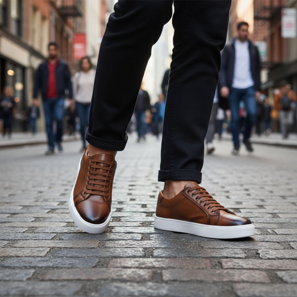 Westbridge lederen low-tops